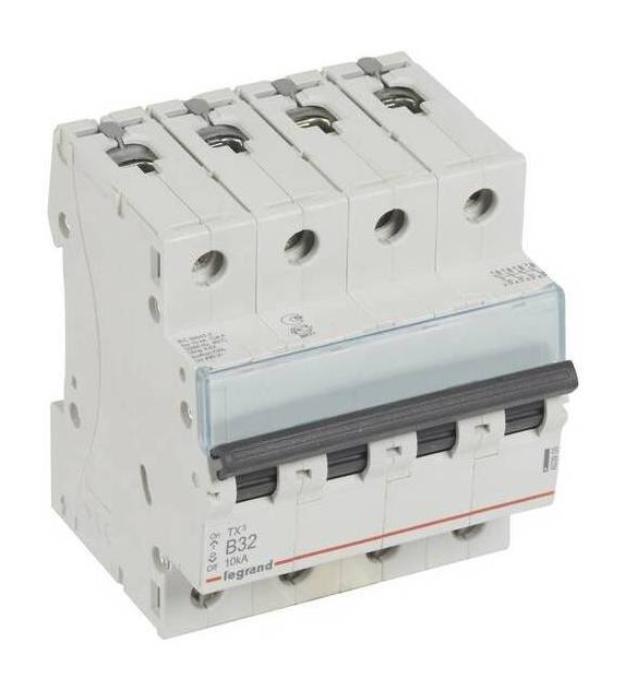 Выключатель автоматический четырехполюсный Legrand 32А B TX3 6kA/10kA