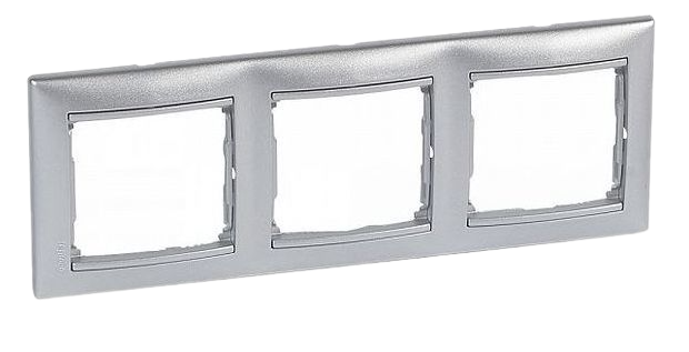 Рамка Legrand VALENA DIY 3 поста горизонтальная алюминий