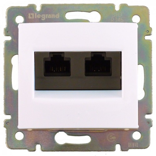 Розетка комп(RJ45) 2-ая 5 кат Legrand DIY Valena Крем UTP монтаж на винтах