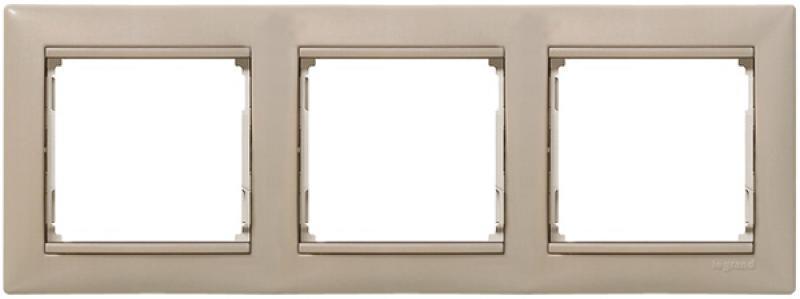 Рамка Legrand VALENA 3 поста горизонтальная  бежевая