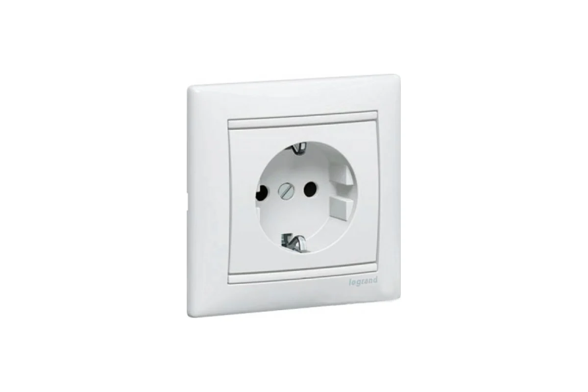 Розетка Legrand Valena с заземлением, с рамкой, 16А, 250В, белый
