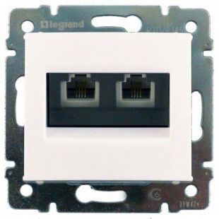 Розетка телефонная двойная Legrand Valena RJ11, белый