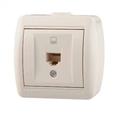 Розетка компьютерная LEZARD 1-м ОП Ната RJ45 бел. 710-0200-139 купить с доставкой по РФ