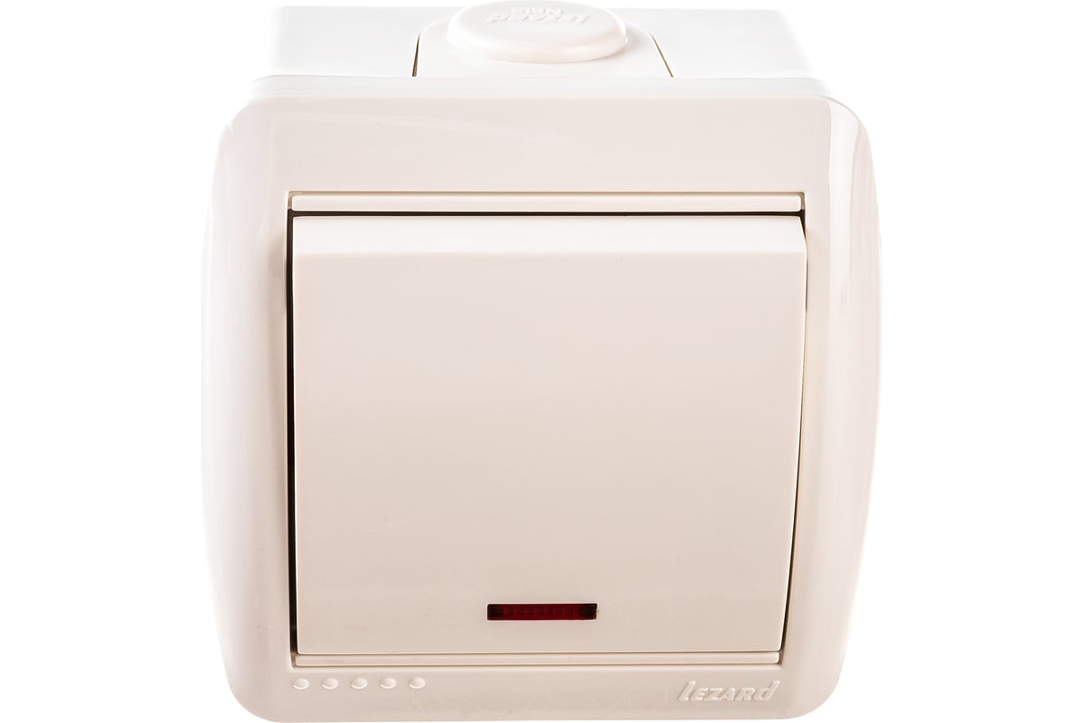 Выключатель Lezard Nata с подсветкой кремовый 710-0300-111 10А IP20