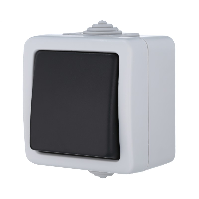 Выключатель LK Studio AQUA одноклавишный 1-полюсный (схема 1) EF600S 16 A серый купить с доставкой по РФ