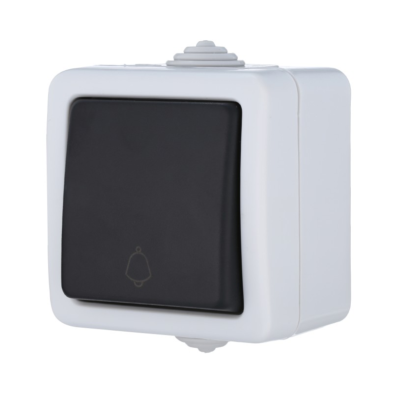 Выключатель LK Studio AQUA одноклавишный с самовозвратом (схема 1T) EF600SD 16 A серый купить с доставкой по РФ