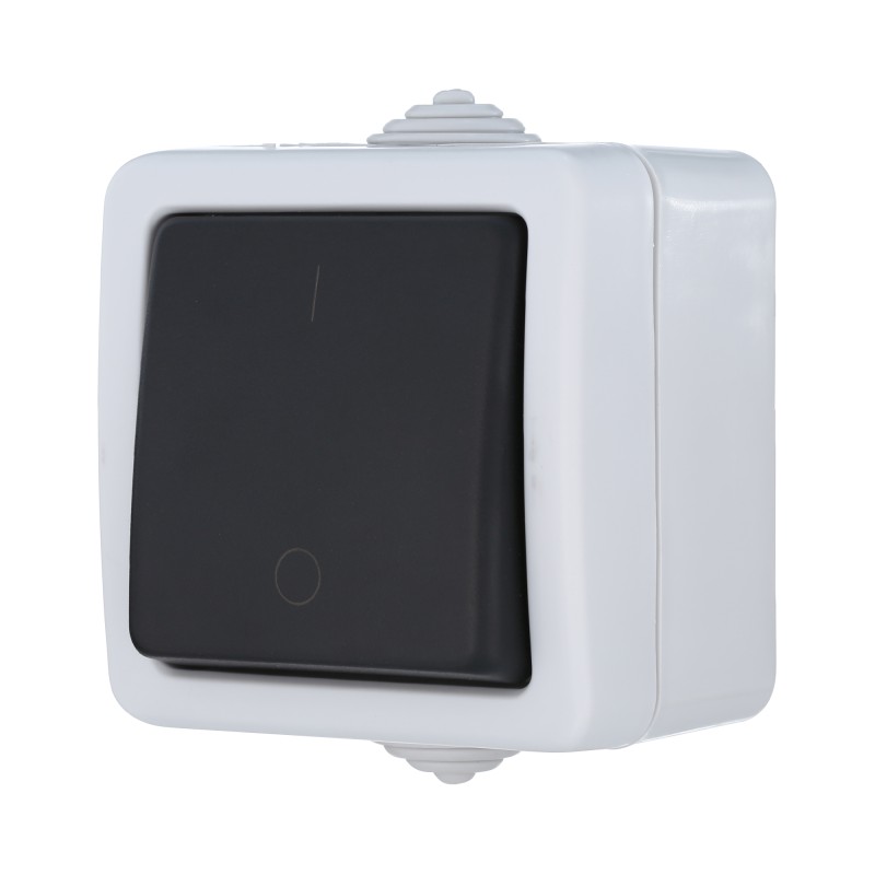 Переключатель LK Studio AQUA одноклавишный с 2 мест (схема 6) EF600SA 16 A серый купить с доставкой по РФ
