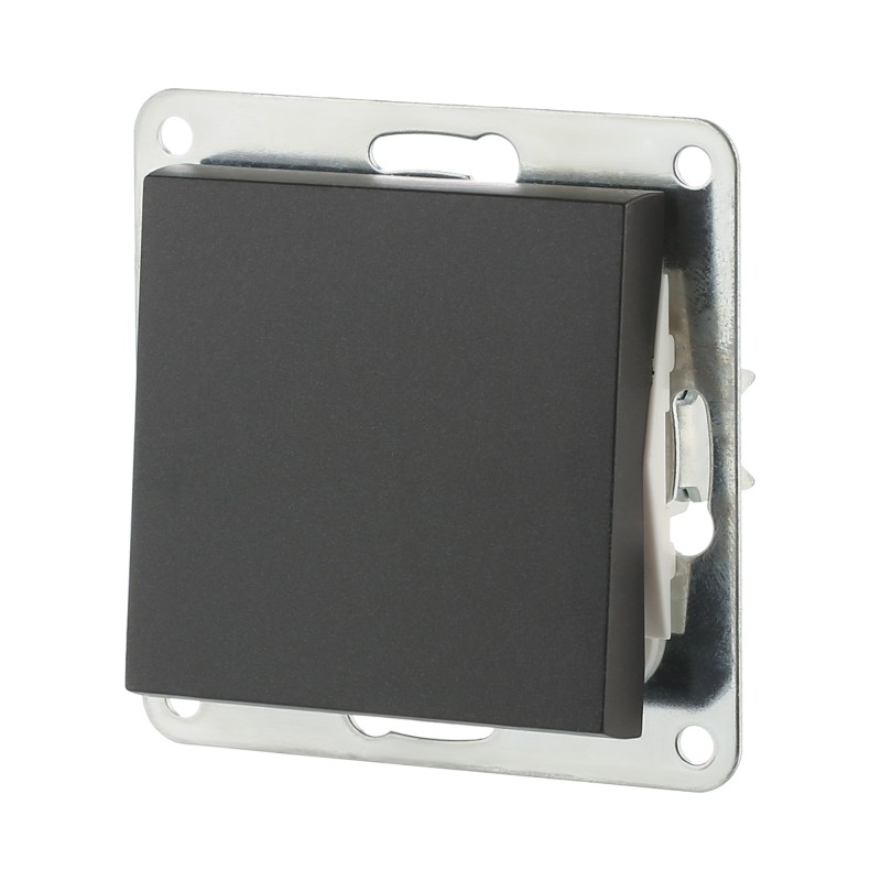 Выключатель-кнопка LK Studio LK80 (схема 1Т) 16 A, 250 B (черный бархат) купить с доставкой по РФ