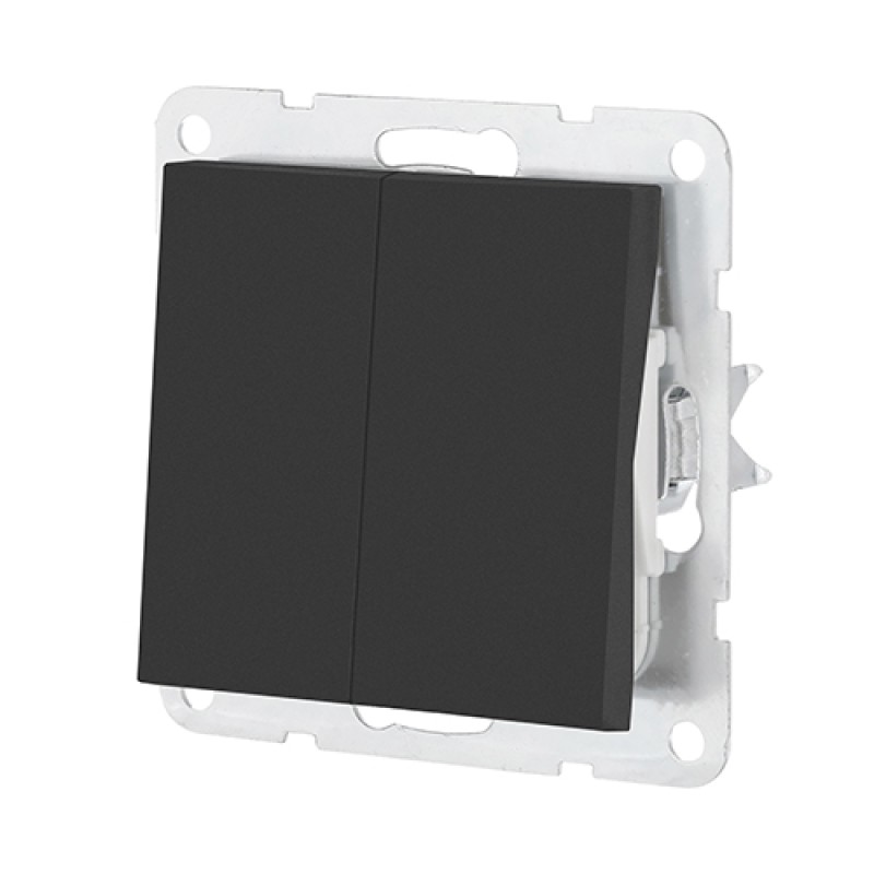 Переключатель LK Studio LK80 с двух мест (схема 6+6) 16 A, 250 B (черный бархат) купить с доставкой по РФ