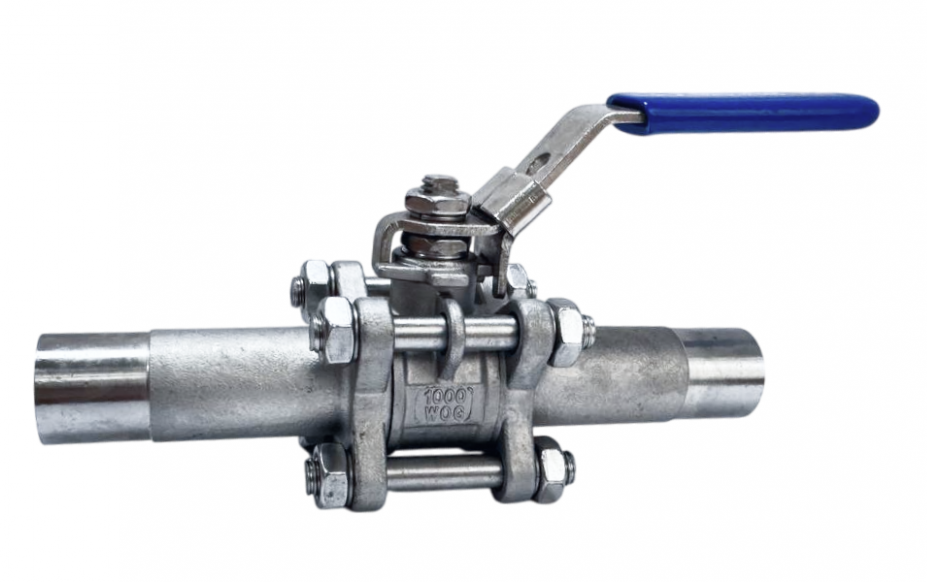 Кран шаровой нержавеющий приварной длинный, Lotar 4" (DN100), AISI304 (CF8), LTR-TE0A/4