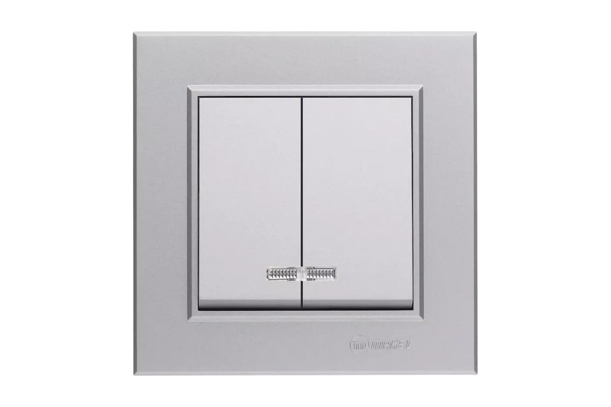 Выключатель 2-кл. СП Karea 10А IP20 сереб. Makel 56065003