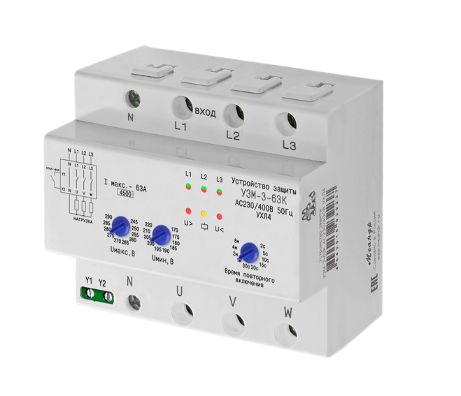 Устройство защиты Меандр УЗМ-3-63К AC230В/AC400В УХЛ4