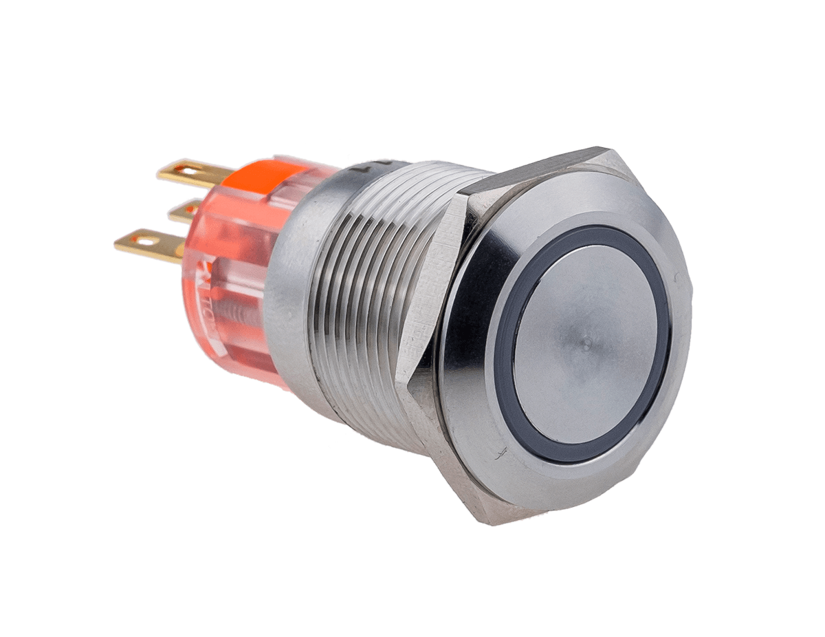 Кнопка с подсветкой Meyertec MT67-R24G11 зеленая с возвратом