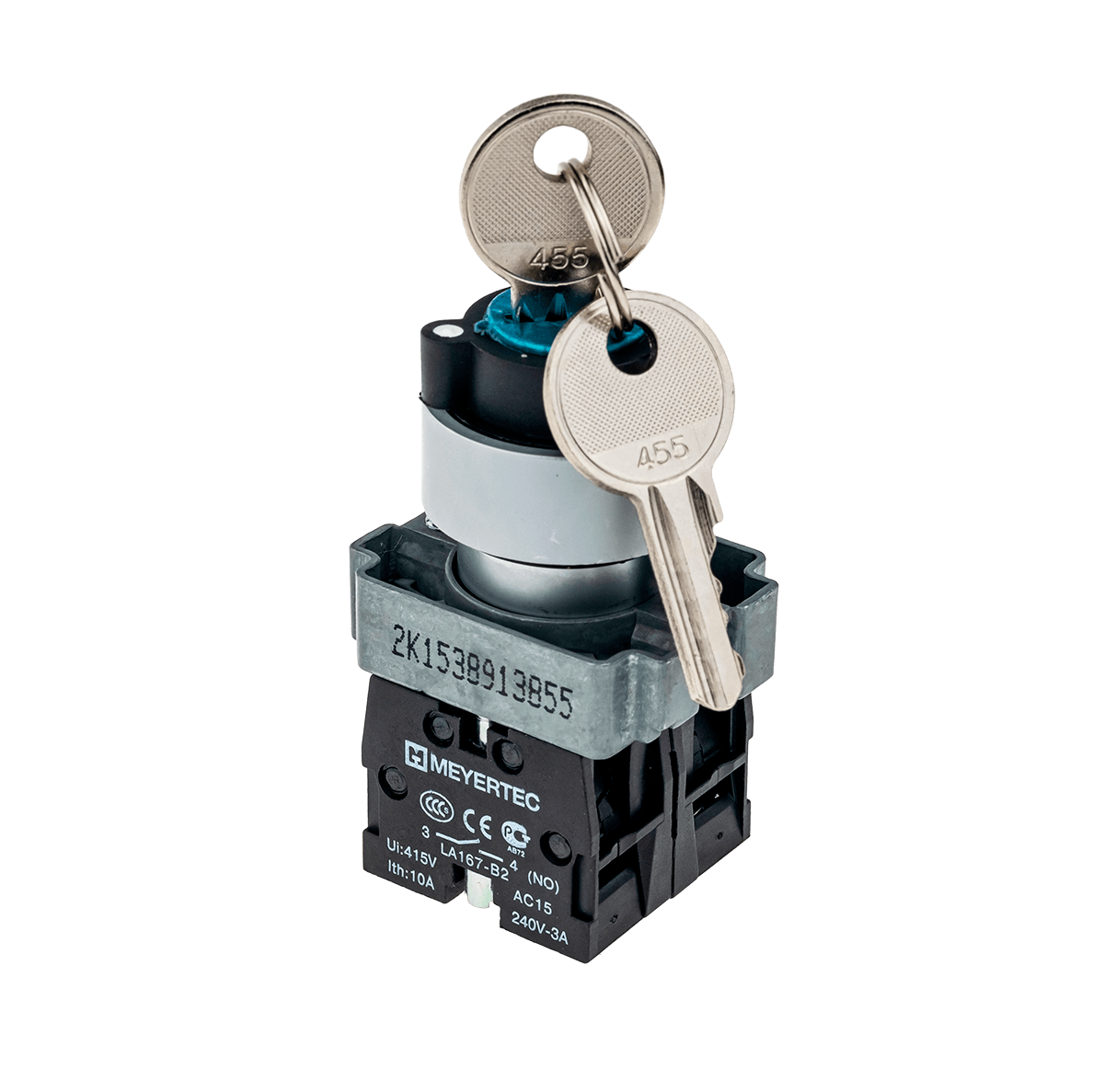 Переключатель с ключом Meyertec MTB2-BGZ133 3 положения 1 выемка с фиксацией купить с доставкой по РФ