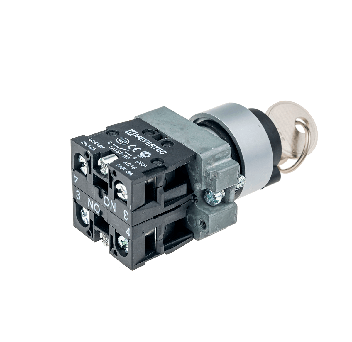 Переключатель с ключом Meyertec MTB2-BGZ133 3 положения 1 выемка с фиксацией заказать со складов по всей России