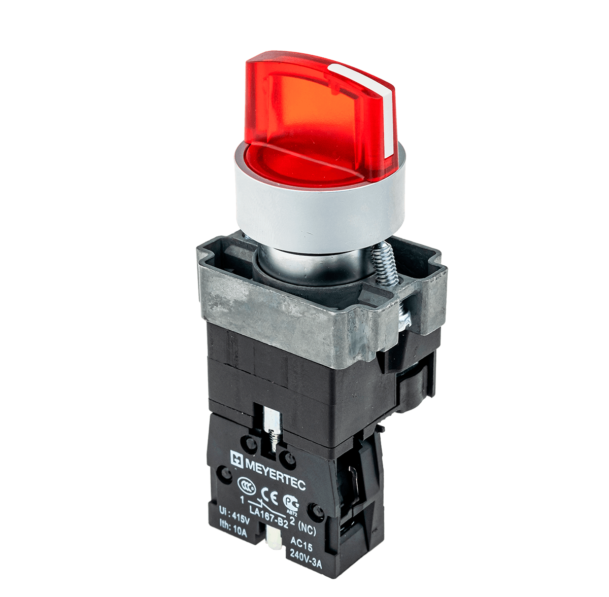 Переключатель с подсветкой Meyertec MTB2-BK2461 с фиксацией красный 2 положения купить с доставкой по РФ
