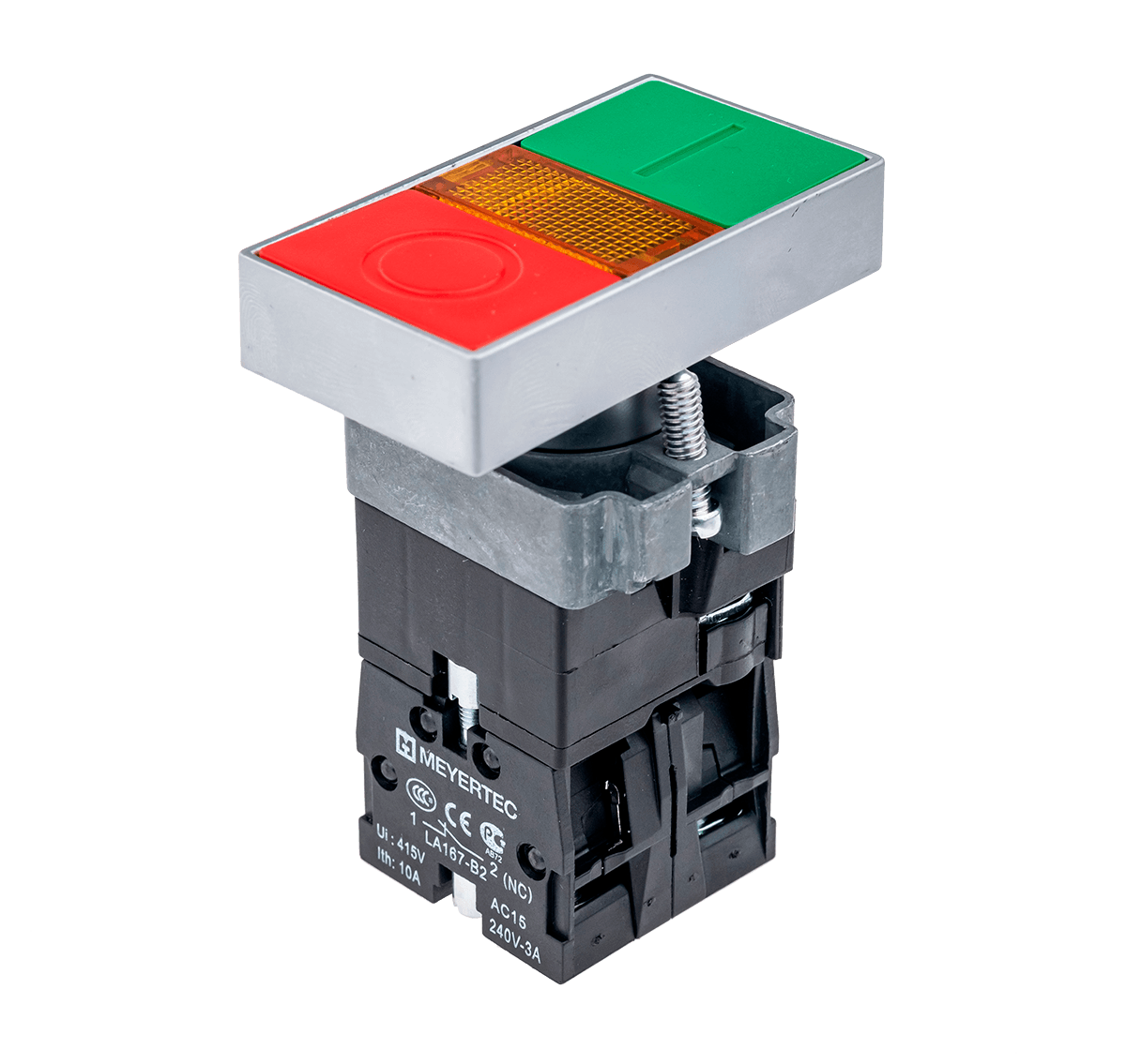 Кнопка двойная с подсветкой Meyertec MTB2-BW8361