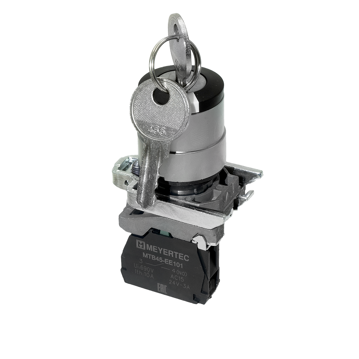 Переключатель Meyertec MTB4-BG21 с ключом на 2 положения с фиксацией 1 выемка купить с доставкой по РФ