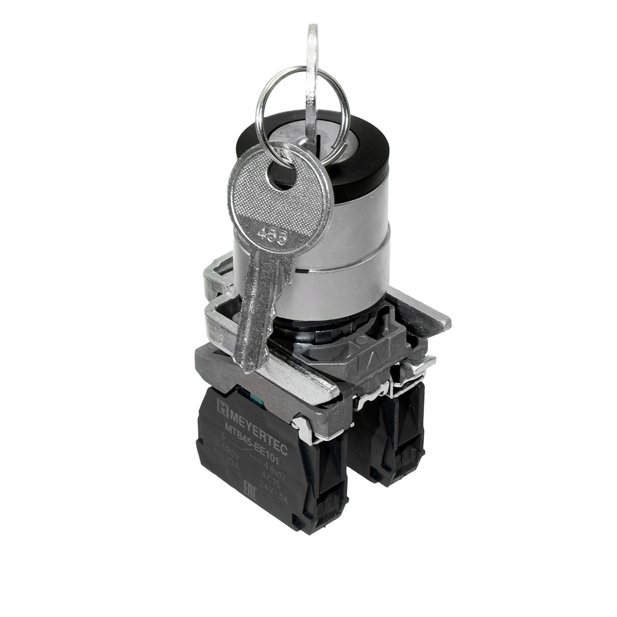 Переключатель Meyertec MTB4-BG33 с ключом на 3 положения с фиксацией 1 выемка в центре купить с доставкой по РФ