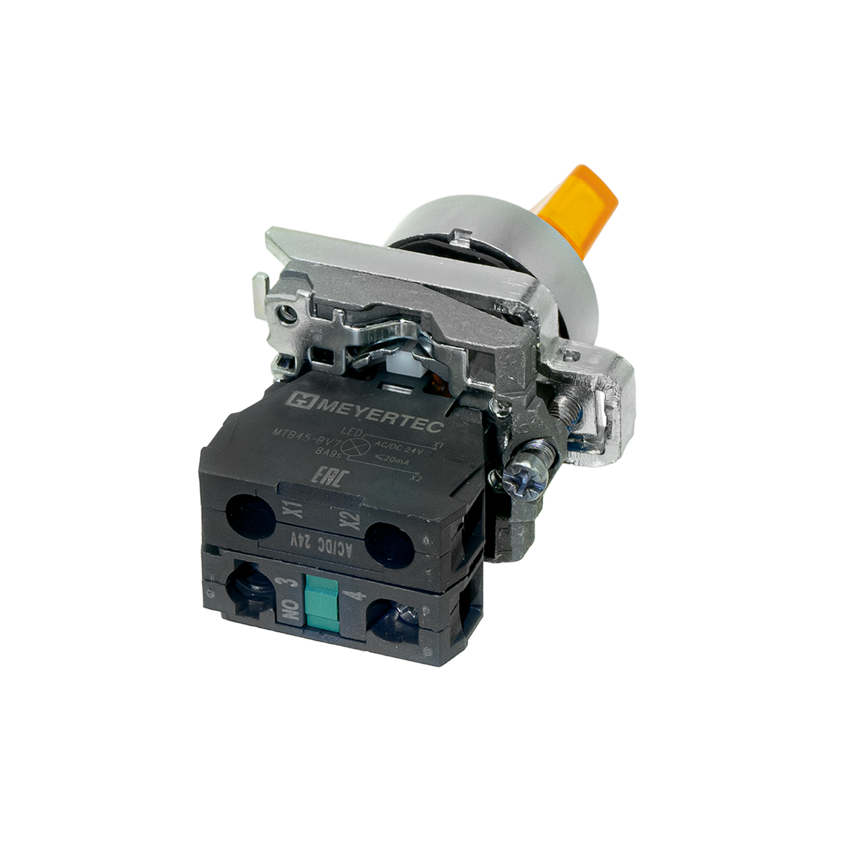 Переключатель Meyertec MTB4-BK25711 на 2 положения с фиксацией и подсветкой желтый заказать со складов по всей России