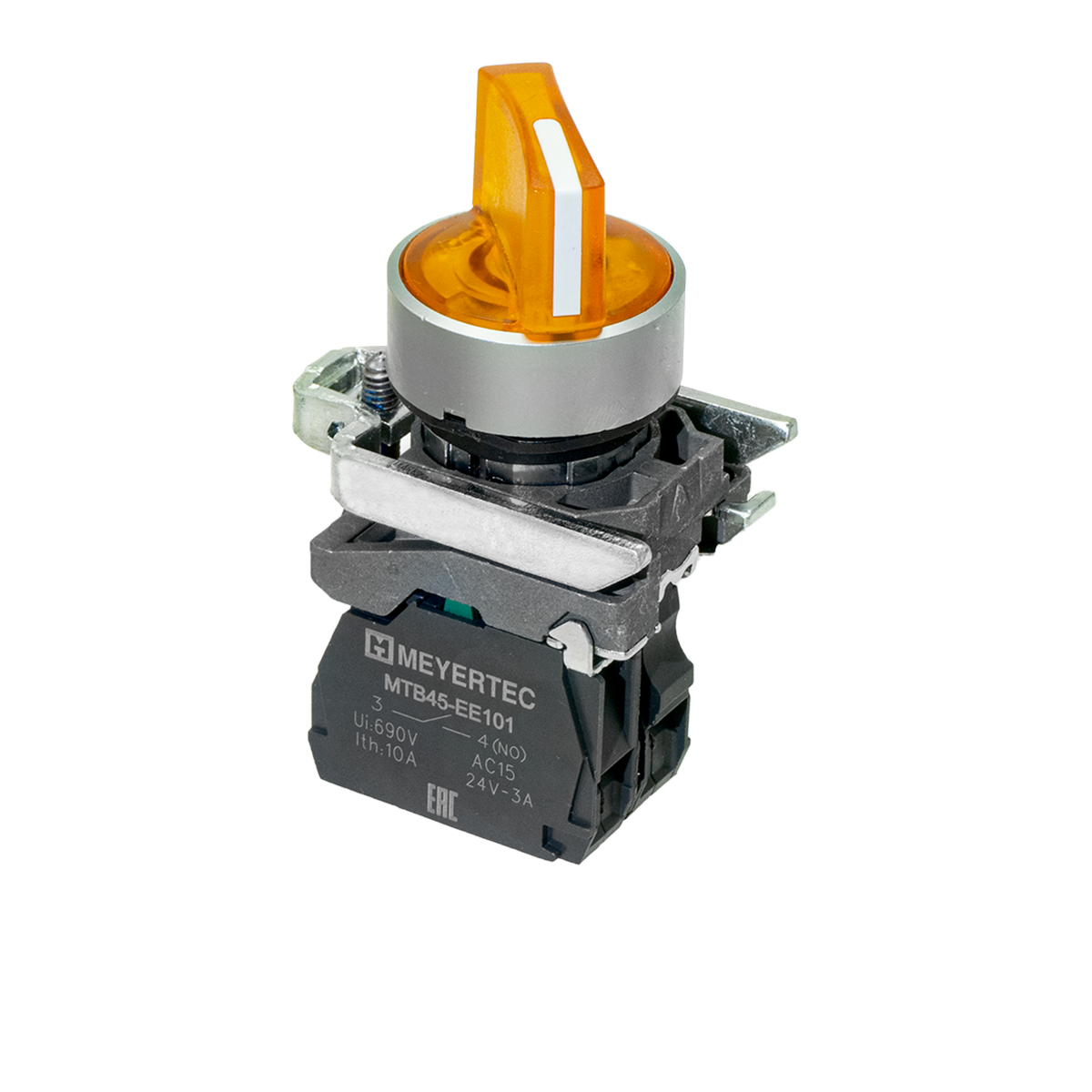 Переключатель Meyertec MTB4-BK25713 на 2 положения с фиксацией и подсветкой желтый купить с доставкой по РФ