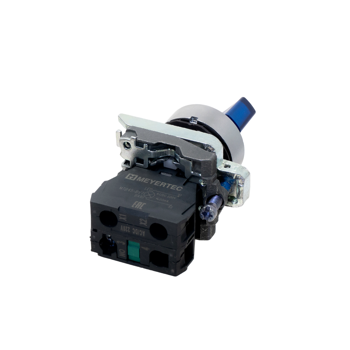 Переключатель Meyertec MTB4-BK26713 на 2 положения с фиксацией и подсветкой синий заказать со складов по всей России