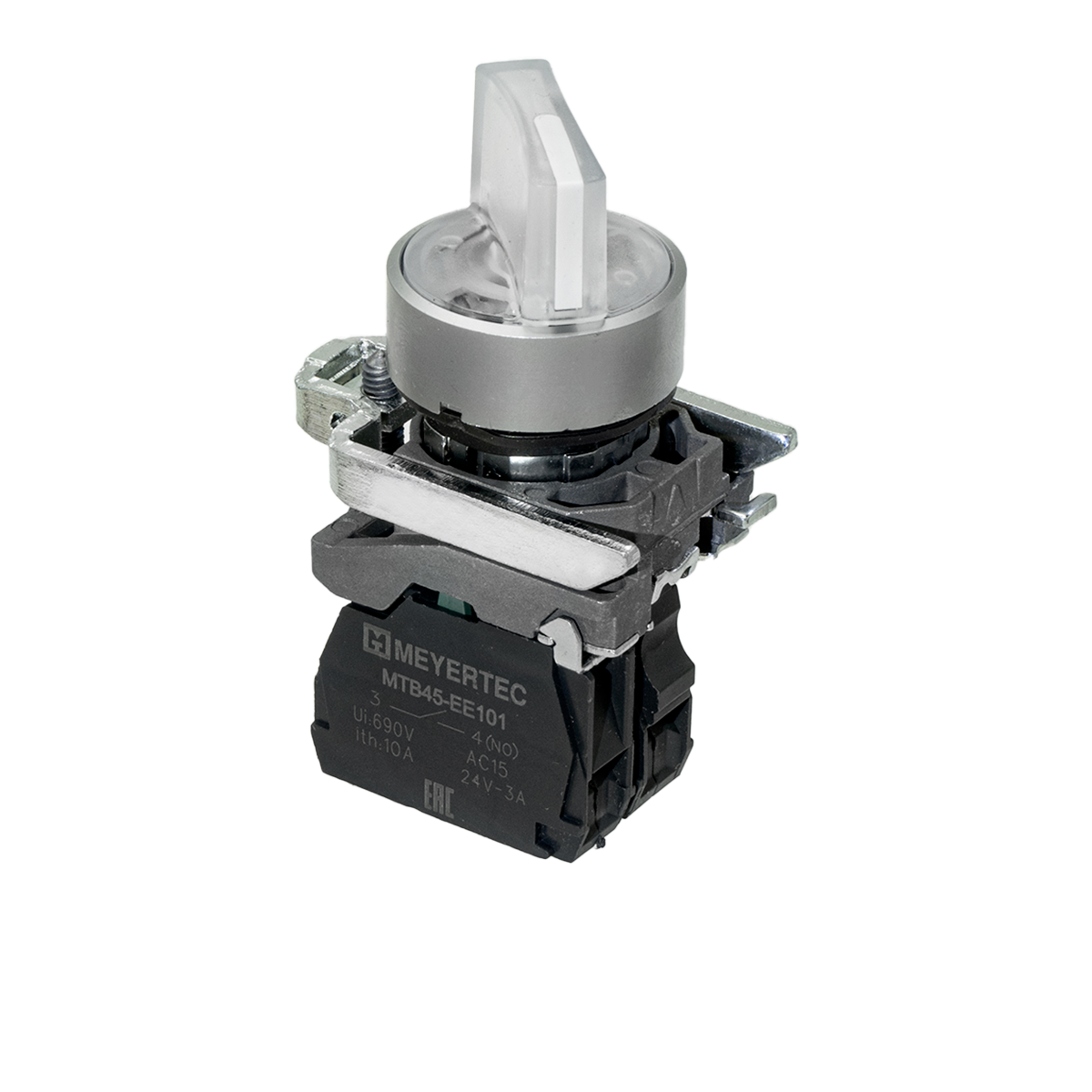 Переключатель Meyertec MTB4-BK31711 3 положения с фиксацией и подсветкой белый купить с доставкой по РФ