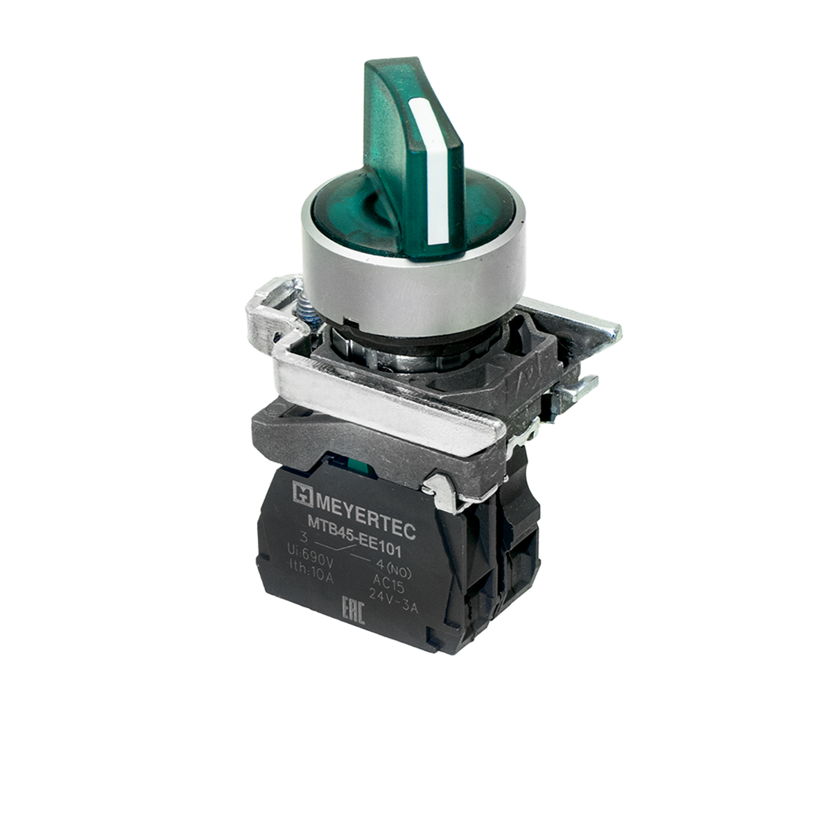 Переключатель Meyertec MTB4-BK33713 на 3 положения с фиксацией и подсветкой зеленый купить с доставкой по РФ