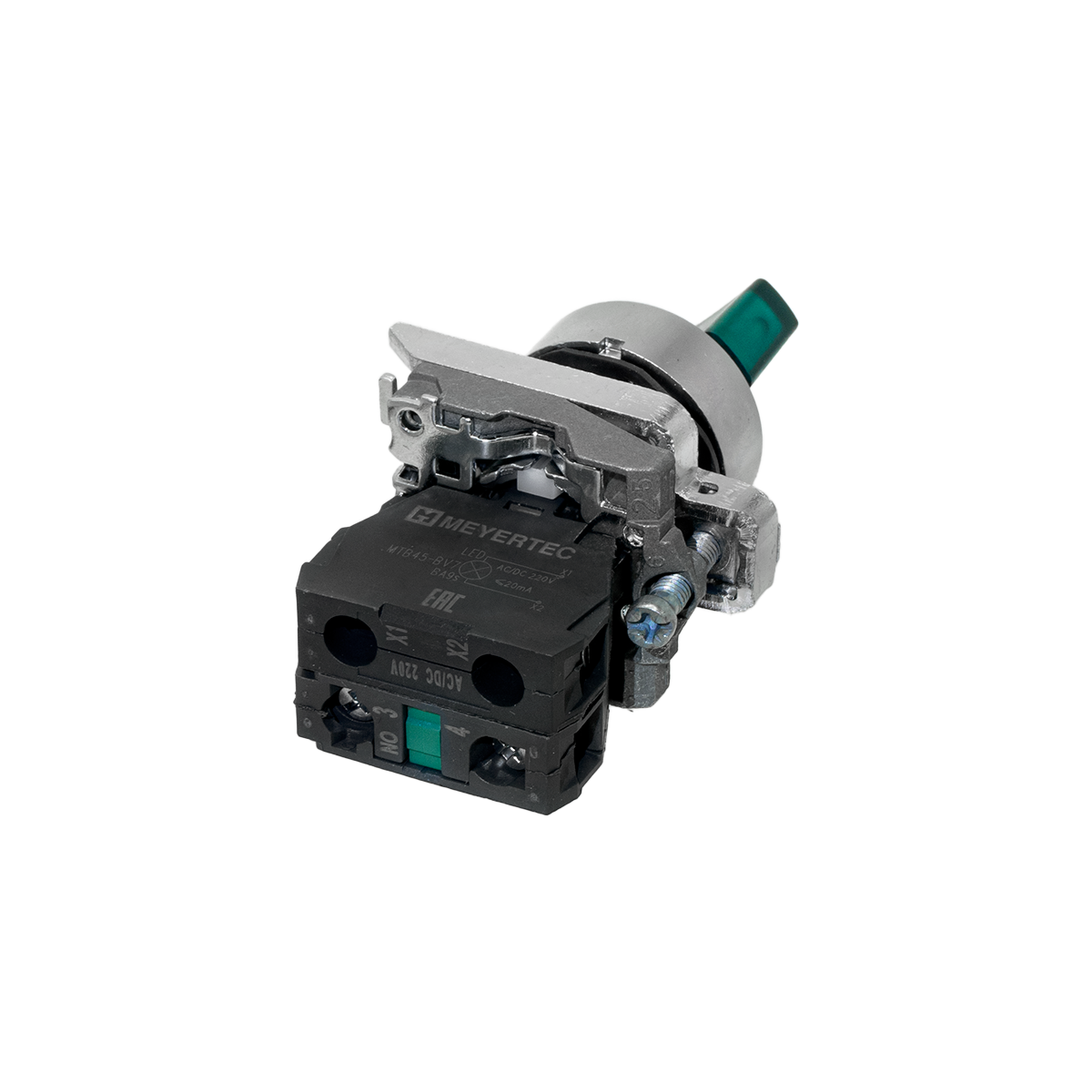 Переключатель Meyertec MTB4-BK33713 на 3 положения с фиксацией и подсветкой зеленый заказать со складов по всей России