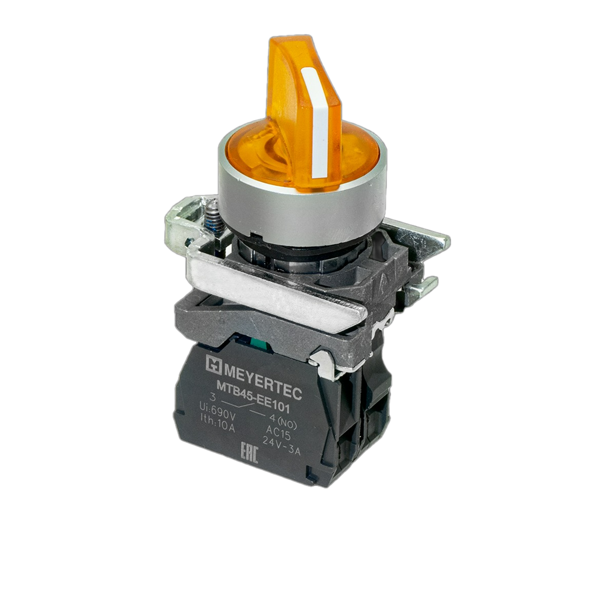 Переключатель Meyertec MTB4-BK35711 на 3 положения с фиксацией и подсветкой желтый купить с доставкой по РФ