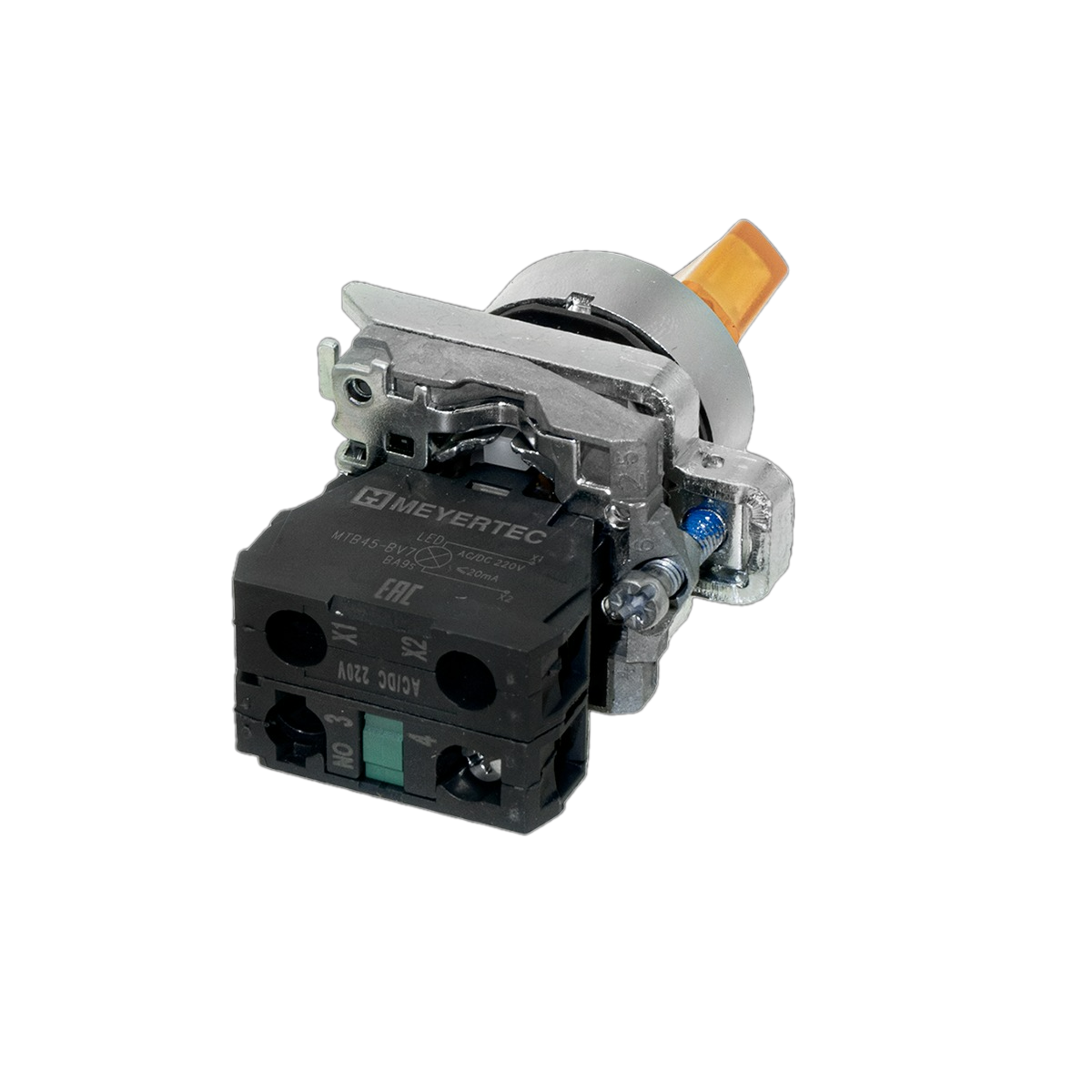 Переключатель Meyertec MTB4-BK35713 на 3 положения с фиксацией и подсветкой желтый заказать со складов по всей России
