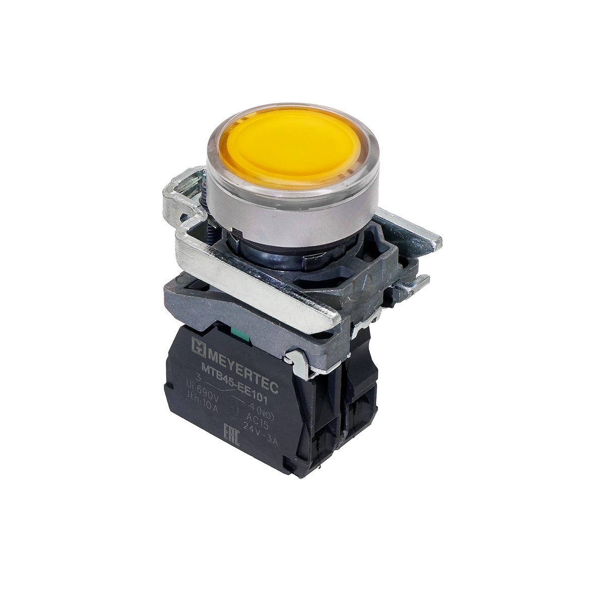 Кнопка желтая с подсветкой Meyertec MTB4-BW35711 купить с доставкой по РФ
