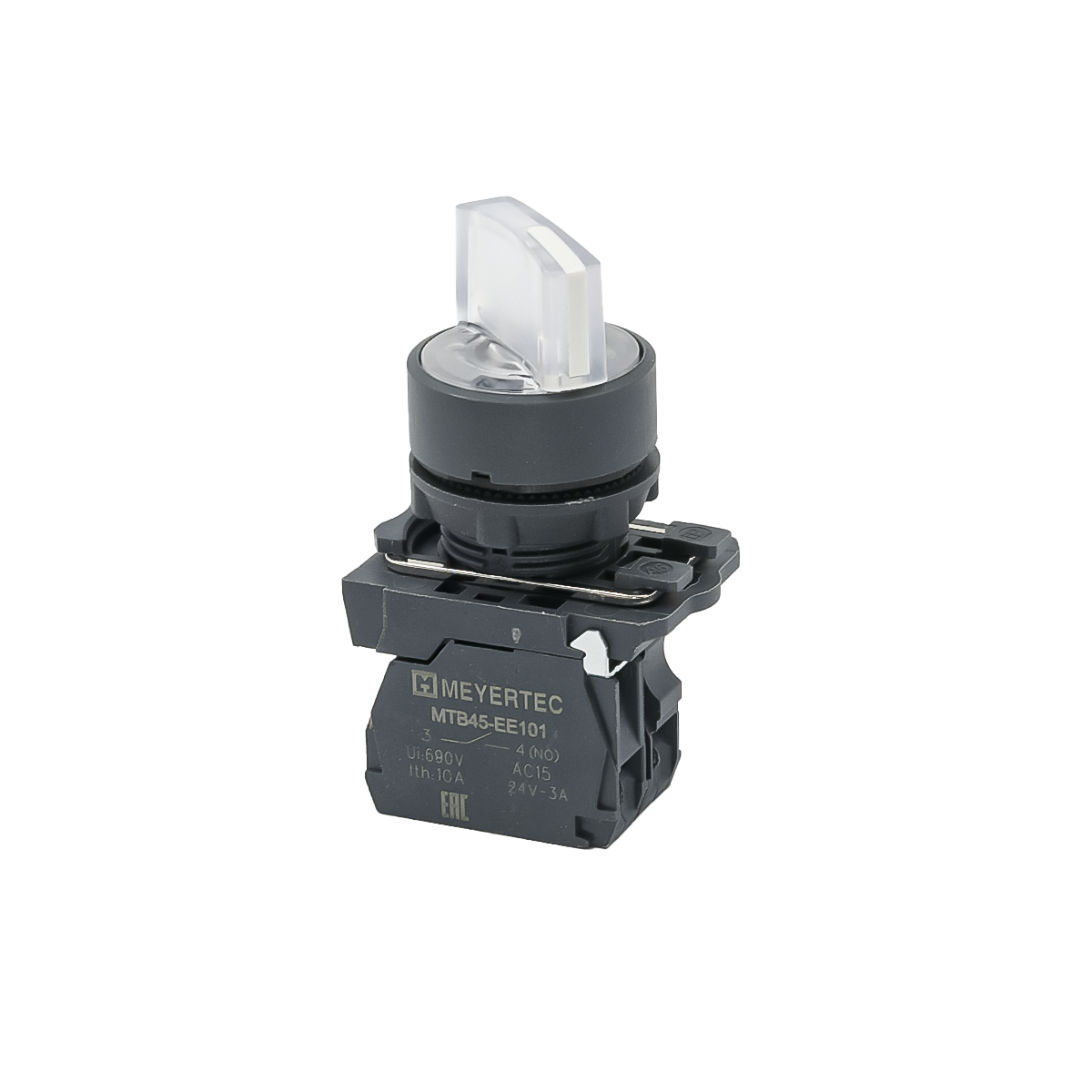 Переключатель Meyertec MTB5-AK21711на 2 положения с фиксацией и подсветкой белый купить с доставкой по РФ
