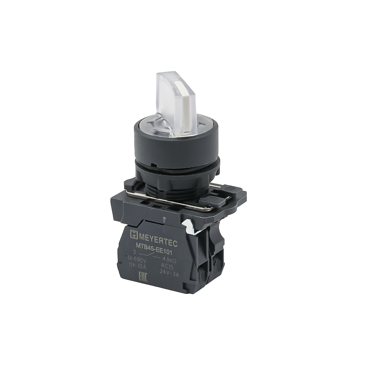 Переключатель Meyertec MTB5-AK21713 на 2 положения с фиксацией и подсветкой белый купить с доставкой по РФ