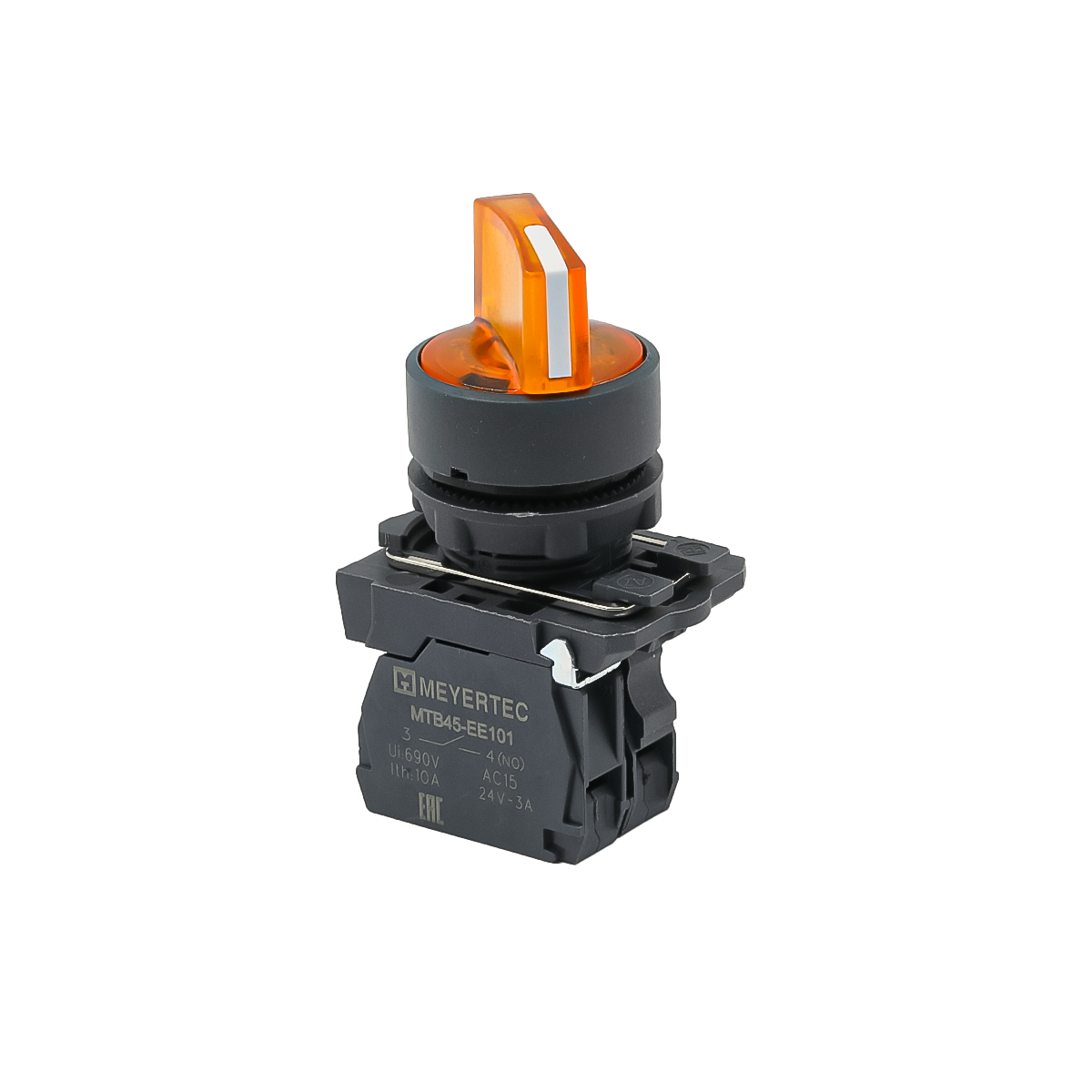 Переключатель Meyertec MTB5-AK25711 на 2 положения с фиксацией и подсветкой желтый купить с доставкой по РФ