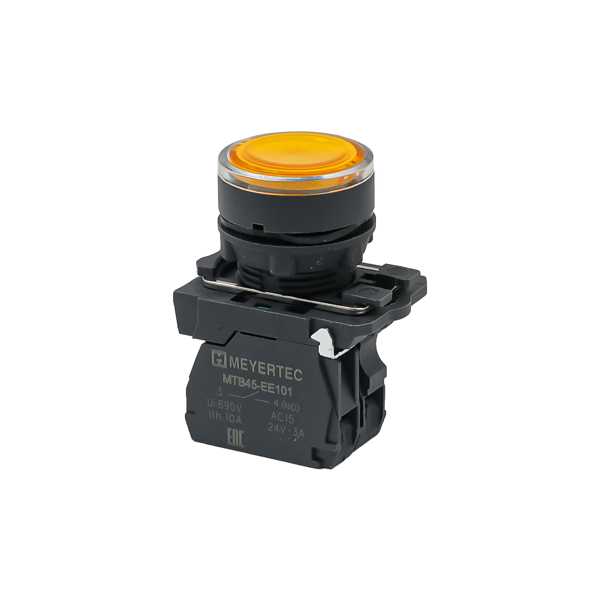 Кнопка желтая с подсветкой Meyertec MTB5-AW35711 купить с доставкой по РФ