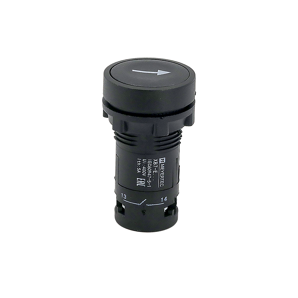 Кнопка плоская черная Meyertec MTB7-EA21561 маркировка "стрелка вверх" купить с доставкой по РФ