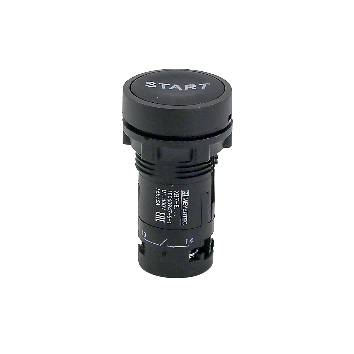 Кнопка плоская черная Meyertec MTB7-EA21861 маркировка "START" купить с доставкой по РФ