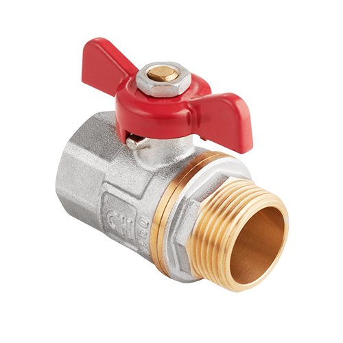 Кран шаровый полнопроходной MVI AquaHit 1/2" вн.-нар., бабочка (БГШ)