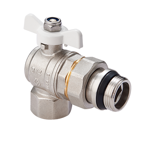 Кран-американка угловой  с кольцом MVI 1/2" вн.-нар. бабочка