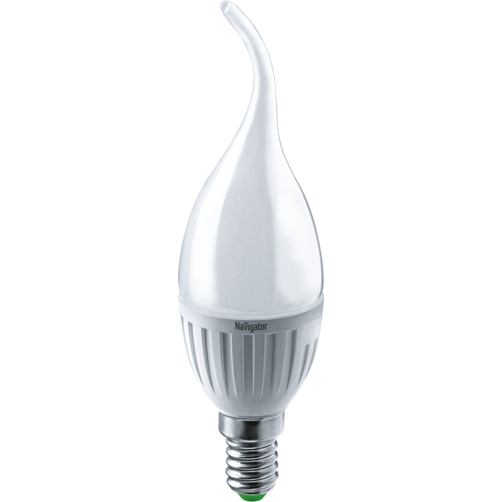 Лампа светодиодная LED 5вт E14 белый матовая свеча на ветру