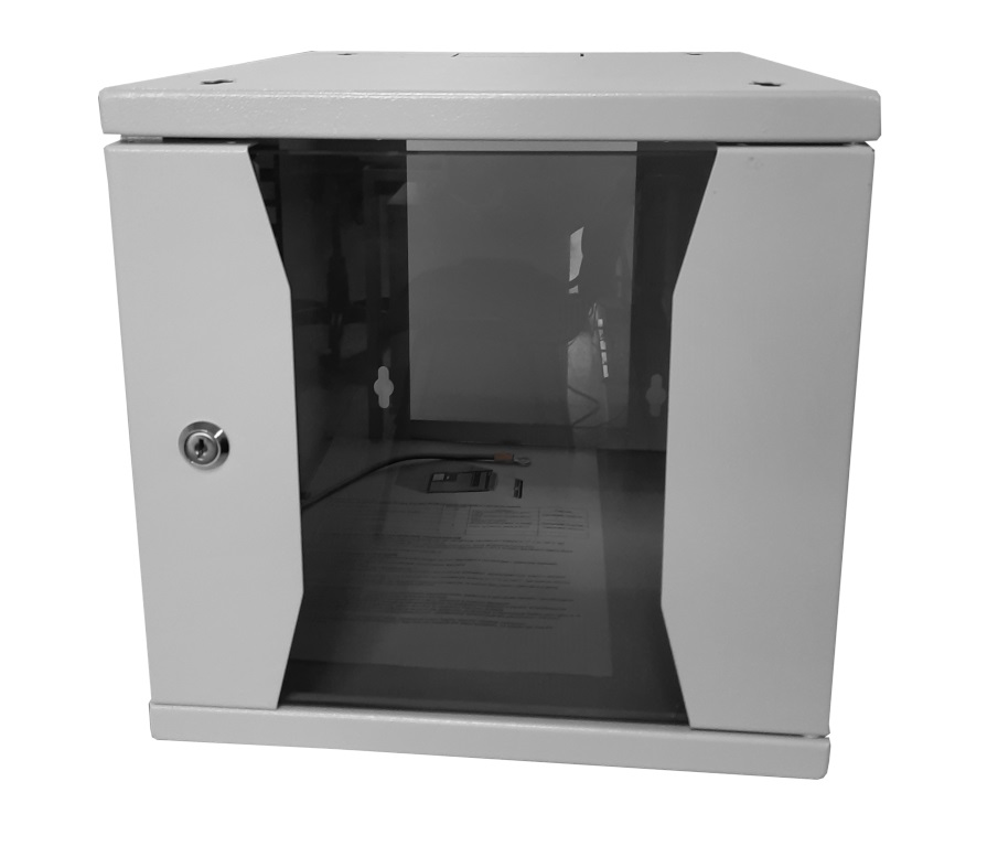 Шкаф настенный 10" 6U Netko серия COMPACT (315х368х310), передняя дверь стекло, серый купить с доставкой по РФ