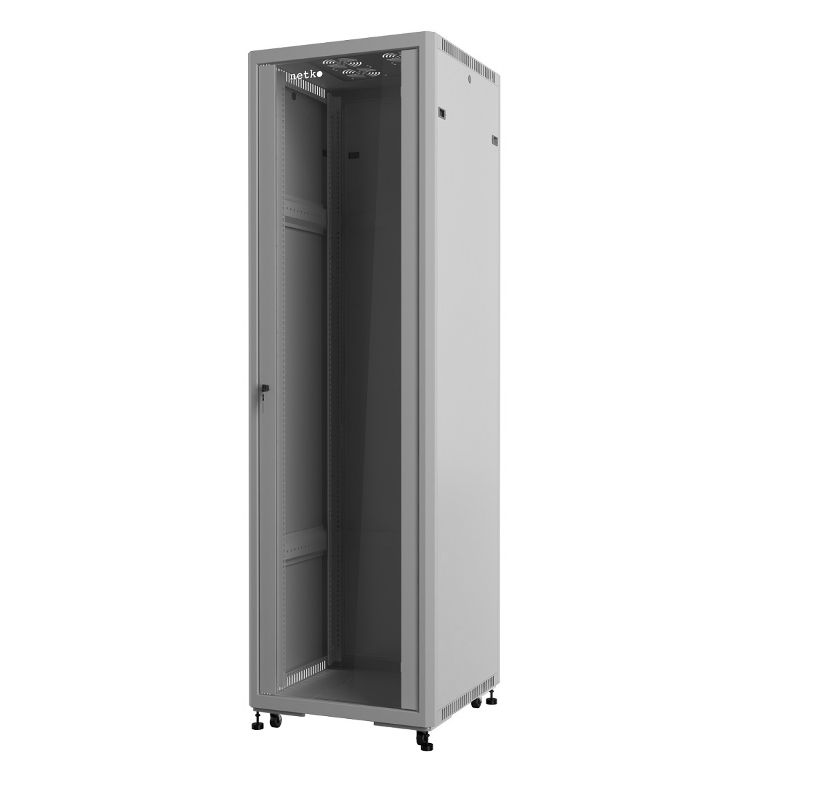 Шкаф напольный 19" Netko 42U серия Optima (600х600х2022), передняя дверь стекло, серый, разобранный (упакован в 2 коробки) купить с доставкой по РФ