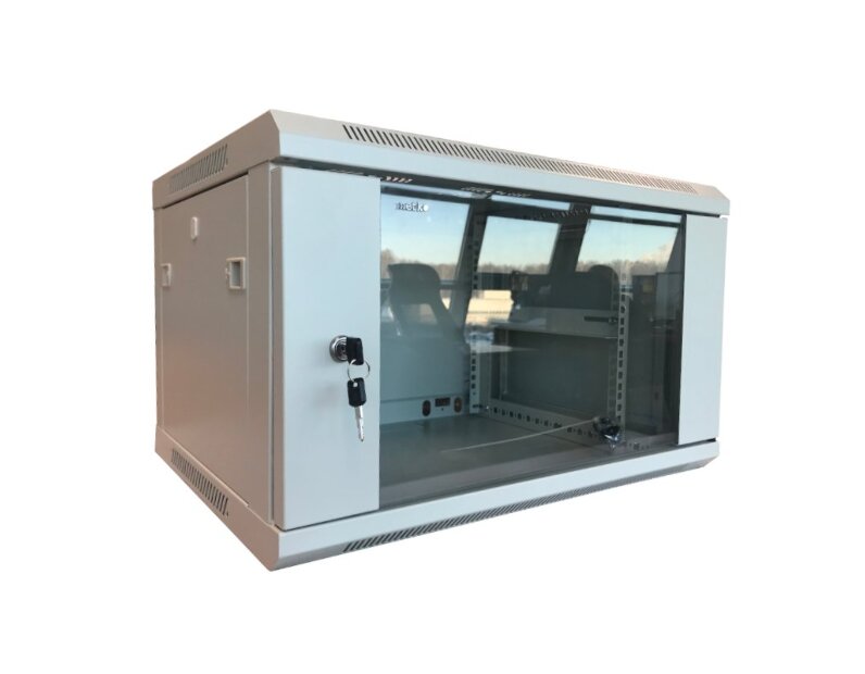 Шкаф настенный 12U Netko серия WMA (Wall Maestro) (600х450х635), передняя дверь стекло, собранный, серый  "А" купить с доставкой по РФ