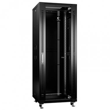 Шкаф напольный 37U Netko серия TS(AS) (800х800х1833) , передняя дверь стекло, черный, разобранный (упакован в 2 коробки) купить с доставкой по РФ
