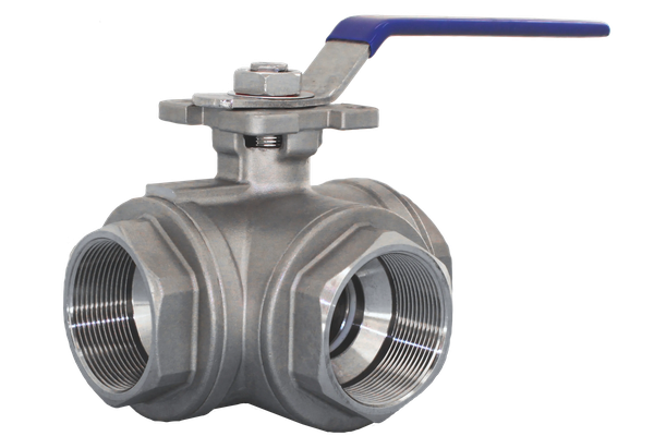 Кран шаровый трехходовой Newkey AISI316 DN50 (2") (CF8M) PN40 L