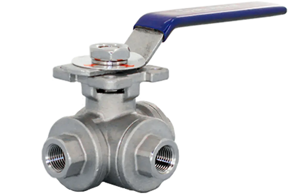 Кран шаровый трехходовой Newkey AISI304 DN20 (3/4") (CF8) PN40