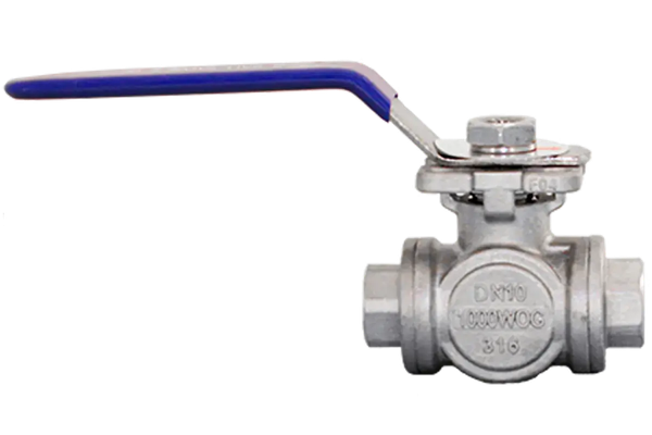 Кран шаровый трехходовой Newkey (T-тип) нержавеющий DN10 PN64