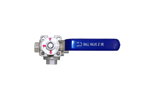 Кран шаровый трехходовой Newkey (T-тип) нержавеющий DN10 PN64 купить по цене 4711 руб.