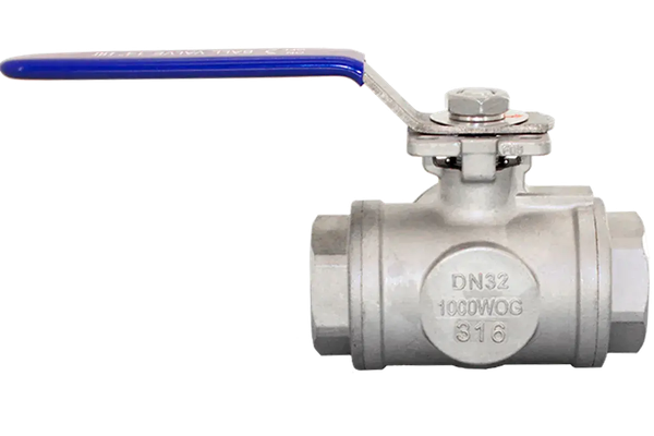Кран шаровый трехходовой Newkey (T-тип) нержавеющий DN32 PN40